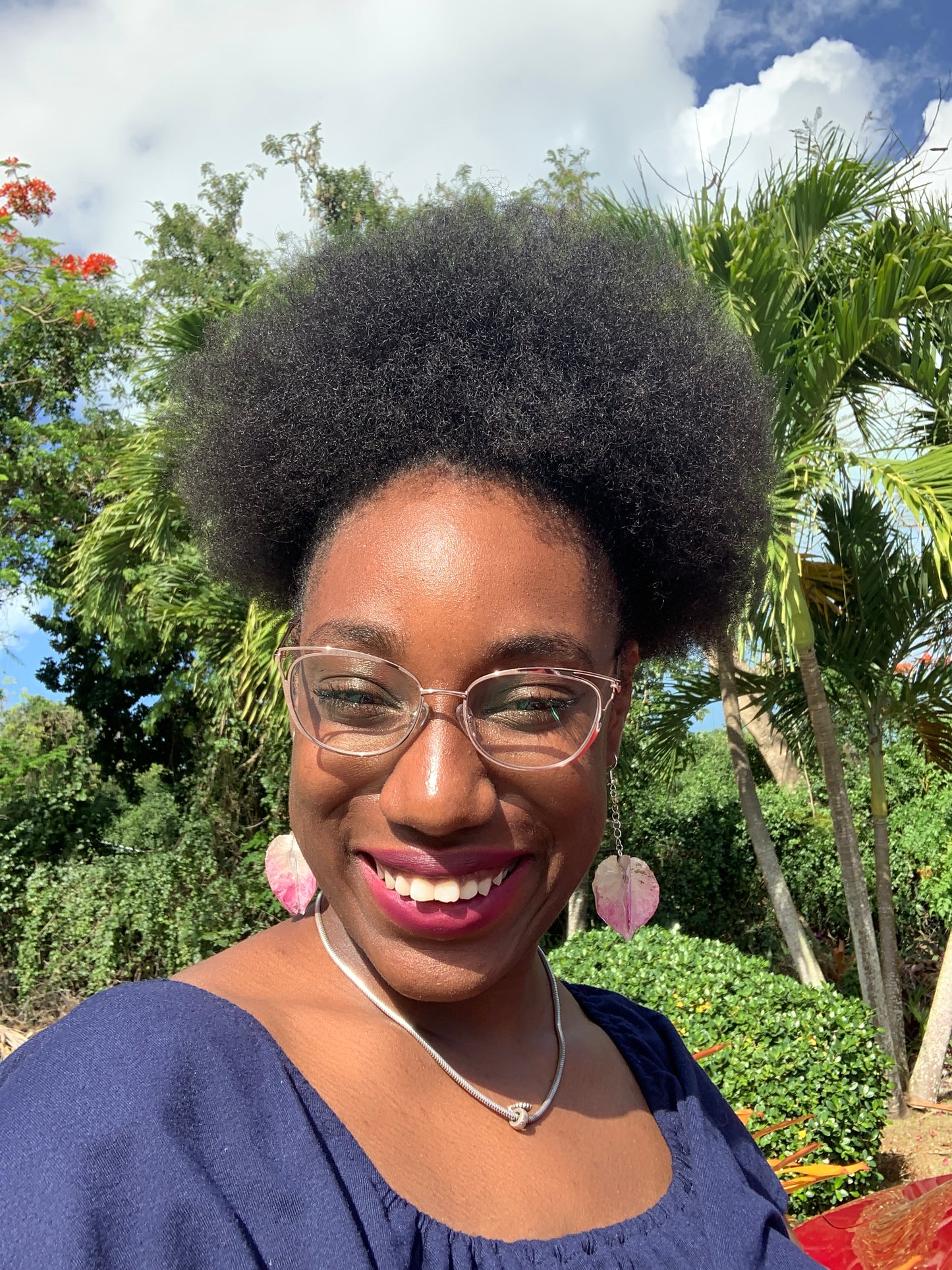 Bougainvillea-Inspired Star Dangle Earring