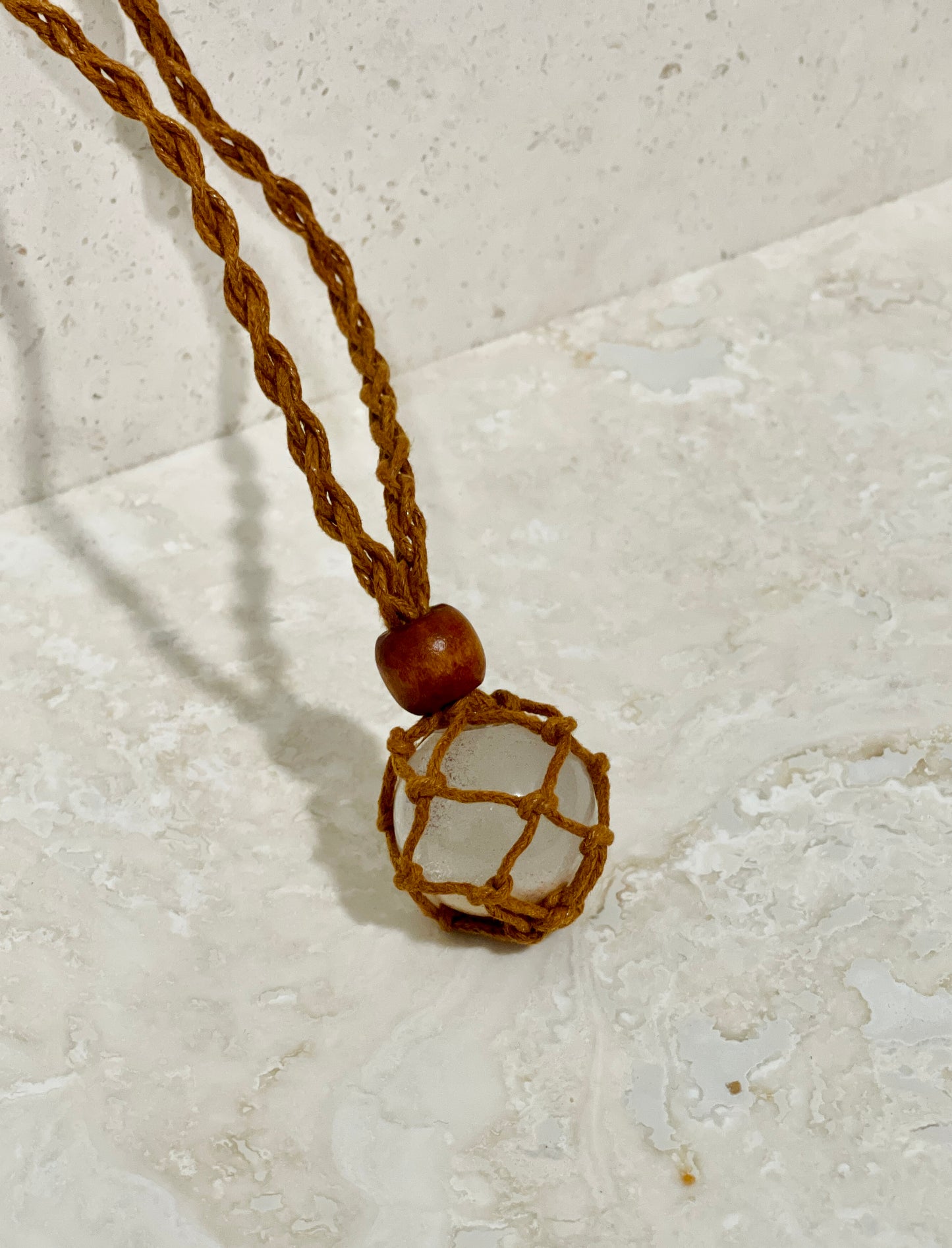 Bougainvillea Stone Braided Necklace
