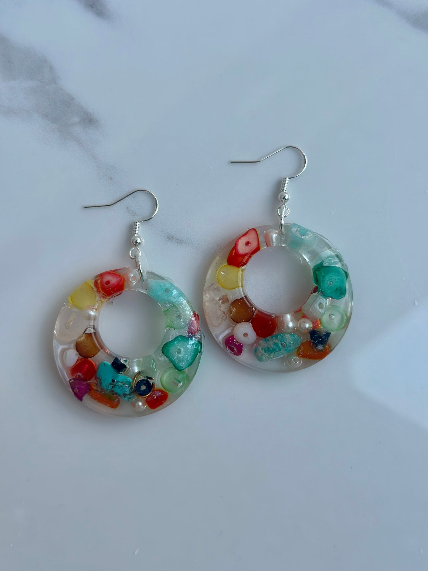 Natural Chip Stone - Dangle Earring
