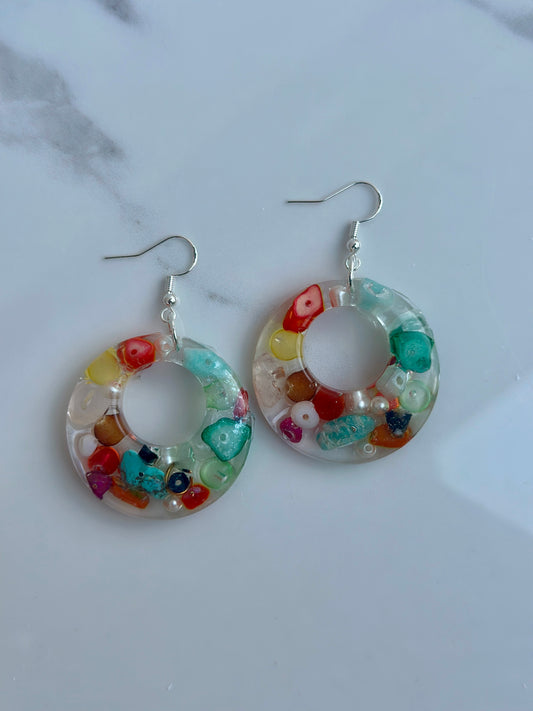 Natural Chip Stone - Dangle Earring