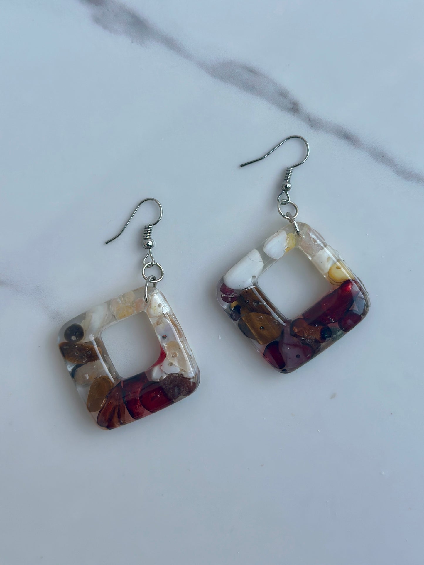 Natural Chip Stone - Dangle Earring