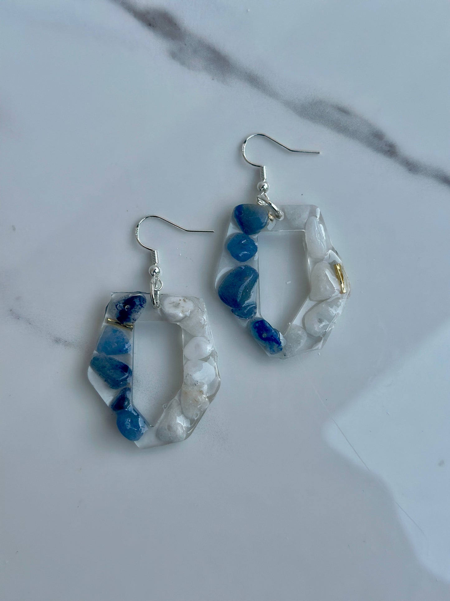 Natural Chip Stone - Dangle Earring