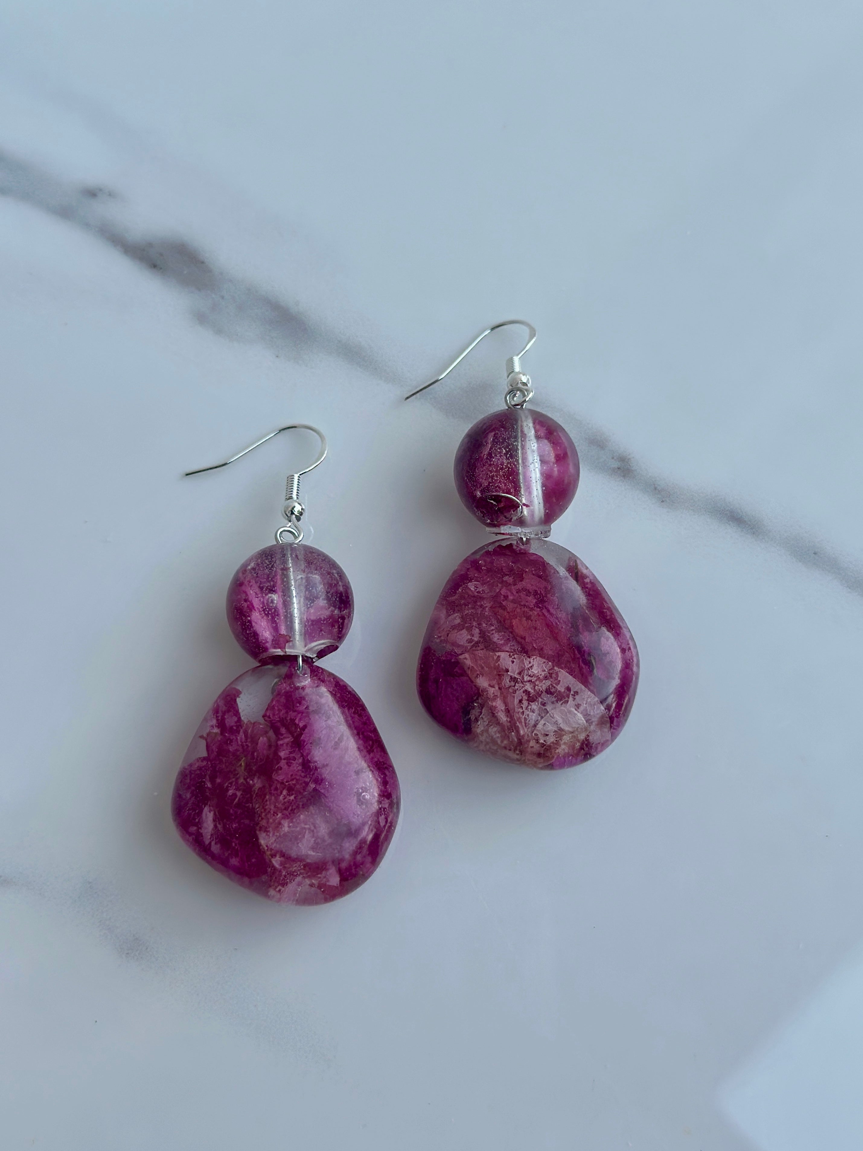 Bougainvillea-Inspired Drop Earrings
