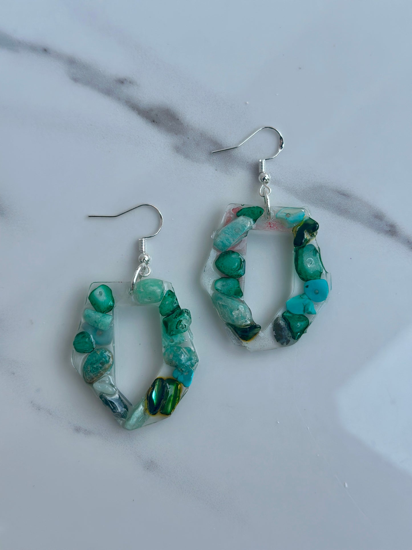 Natural Chip Stone - Dangle Earring