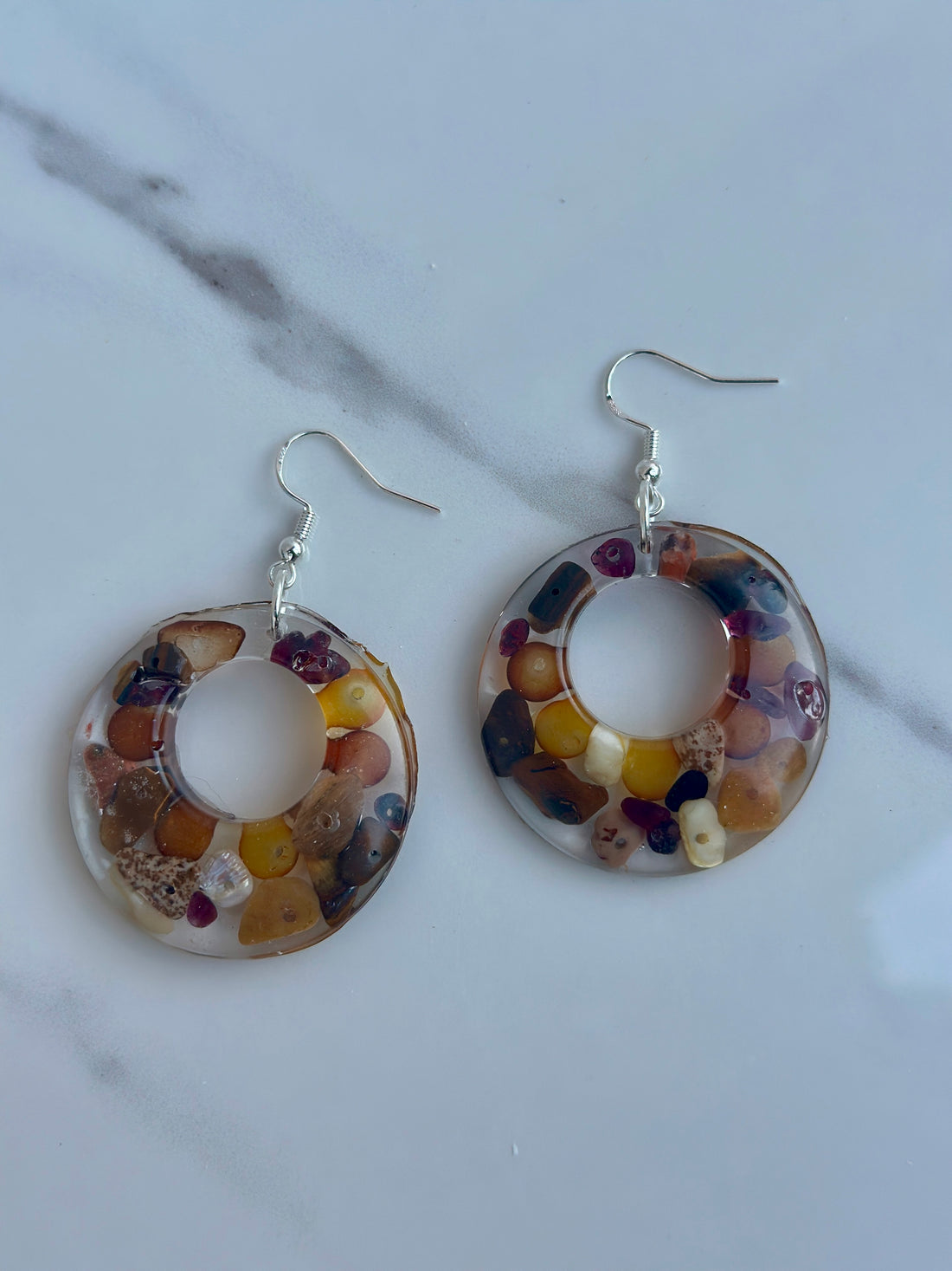 Natural Chip Stone - Dangle Earring