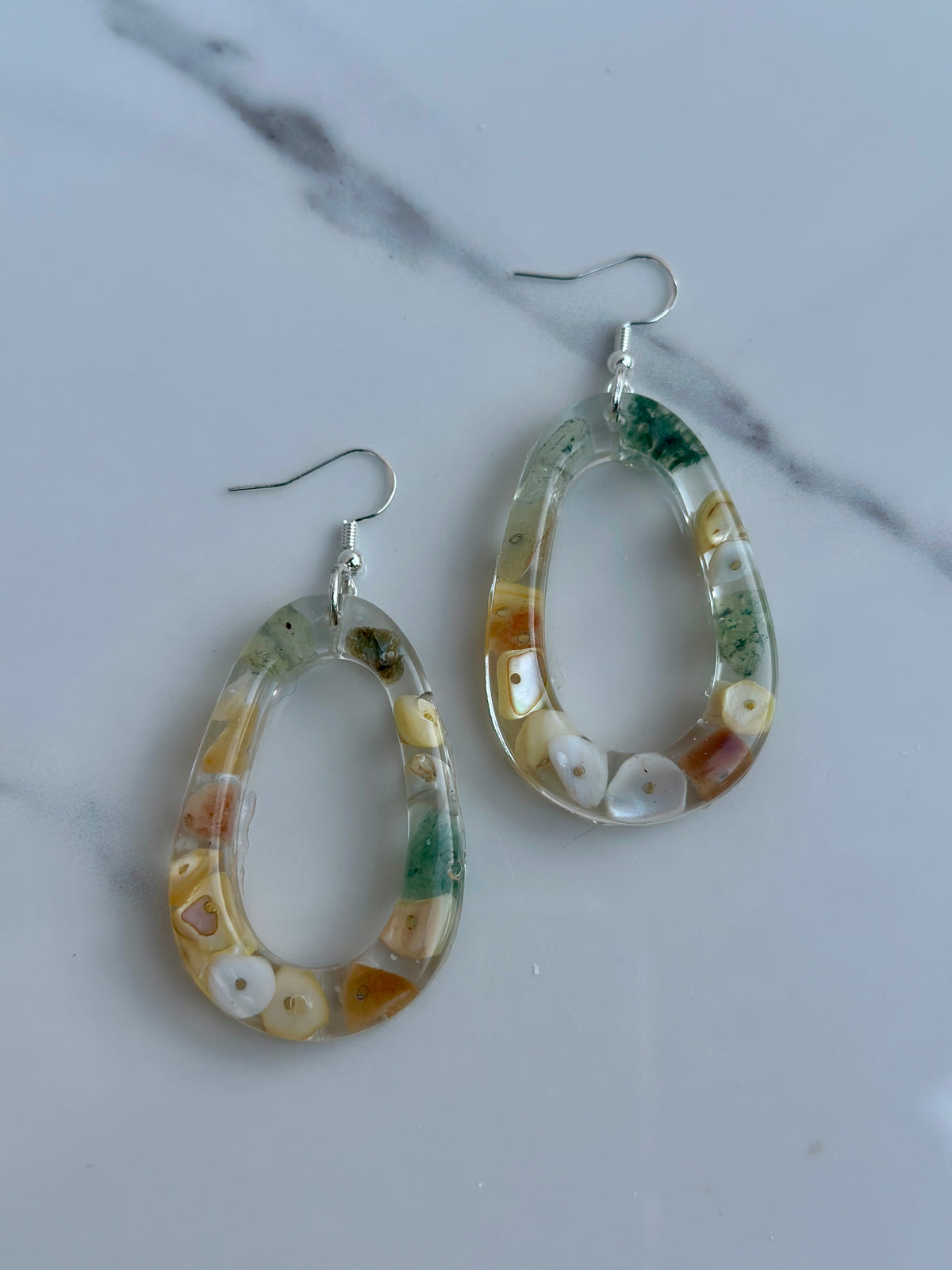 Natural Chip Stone - Dangle Earring