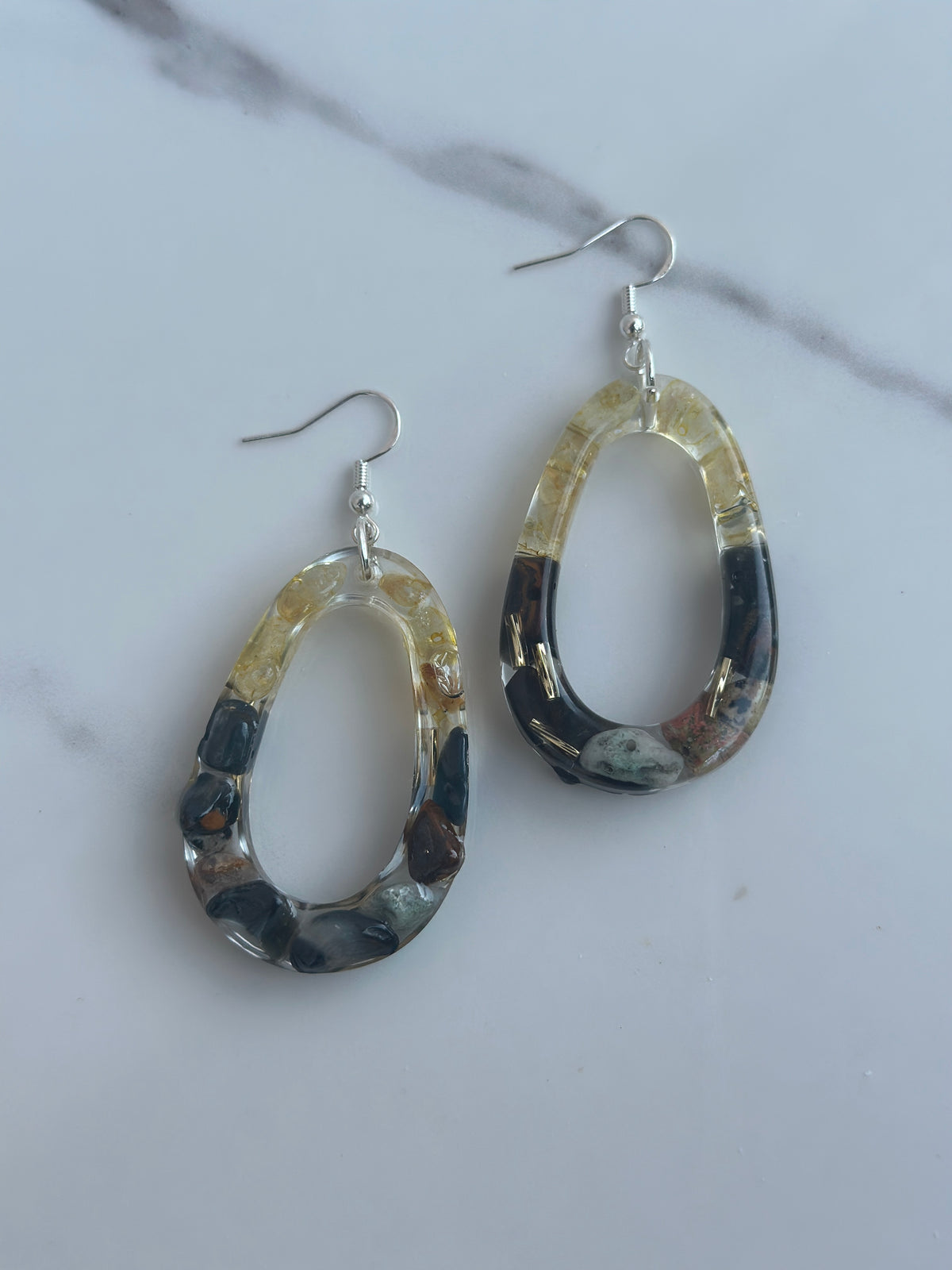 Natural Chip Stone - Dangle Earring