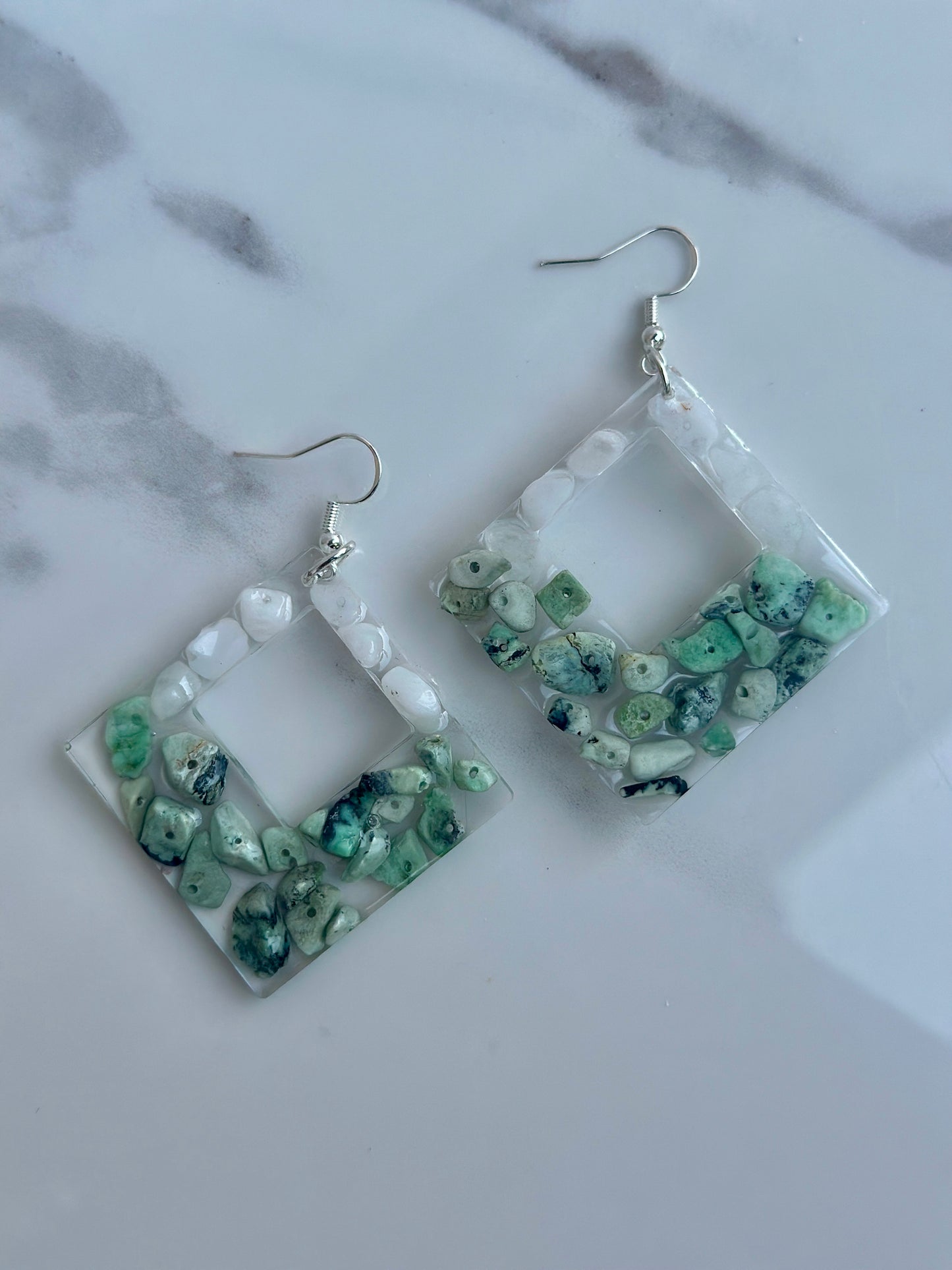 Natural Chip Stone - Dangle Earring