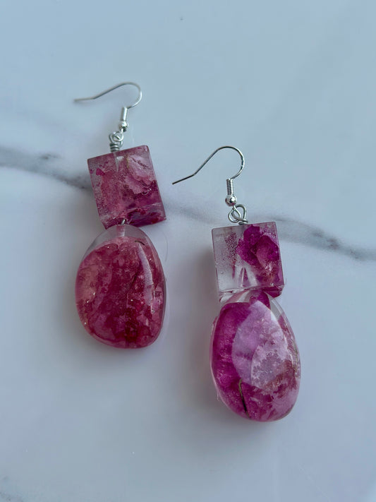 Bougainvillea-Inspired Drop Earrings