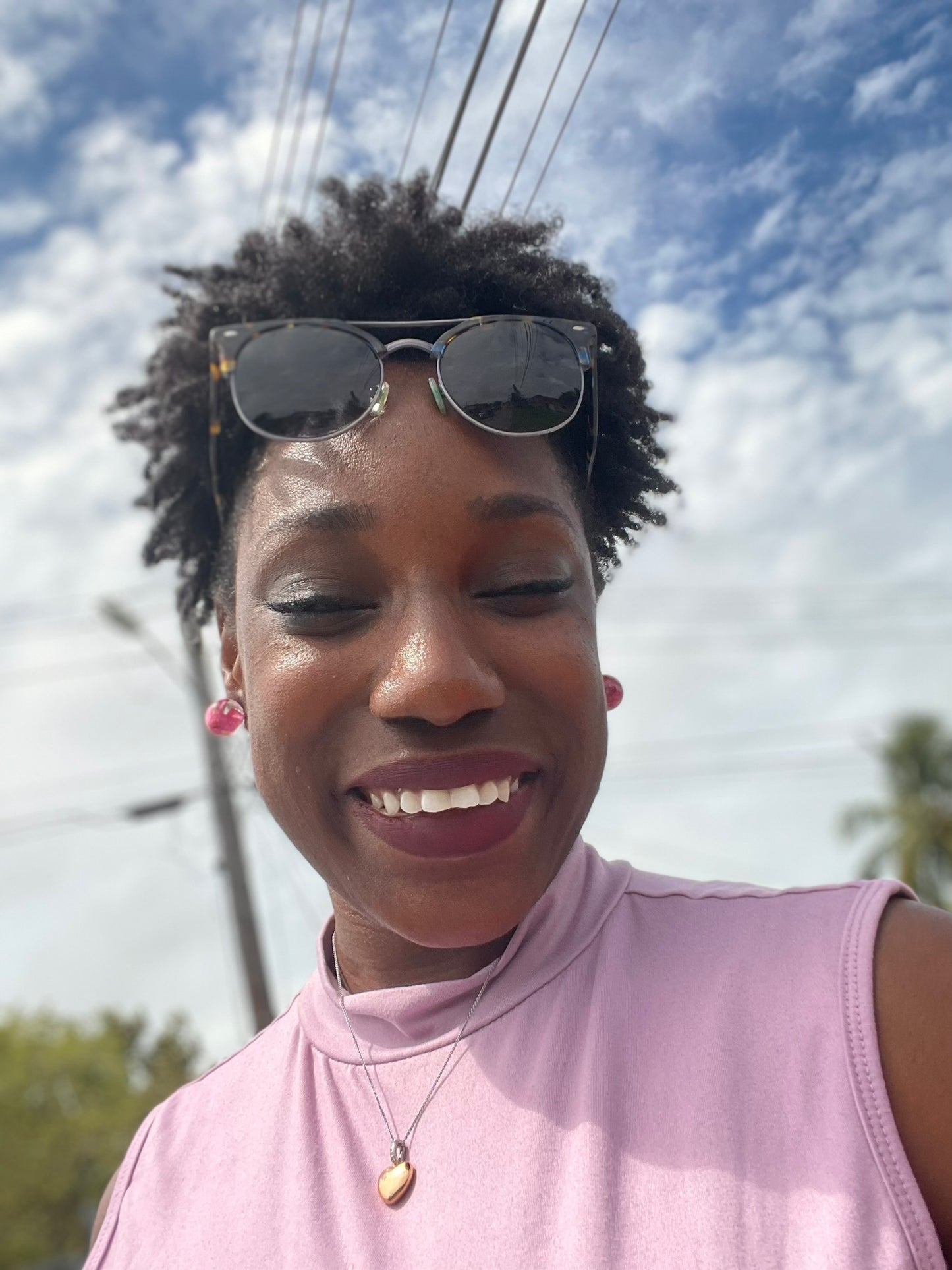 Bougainvillea Knob Earrings