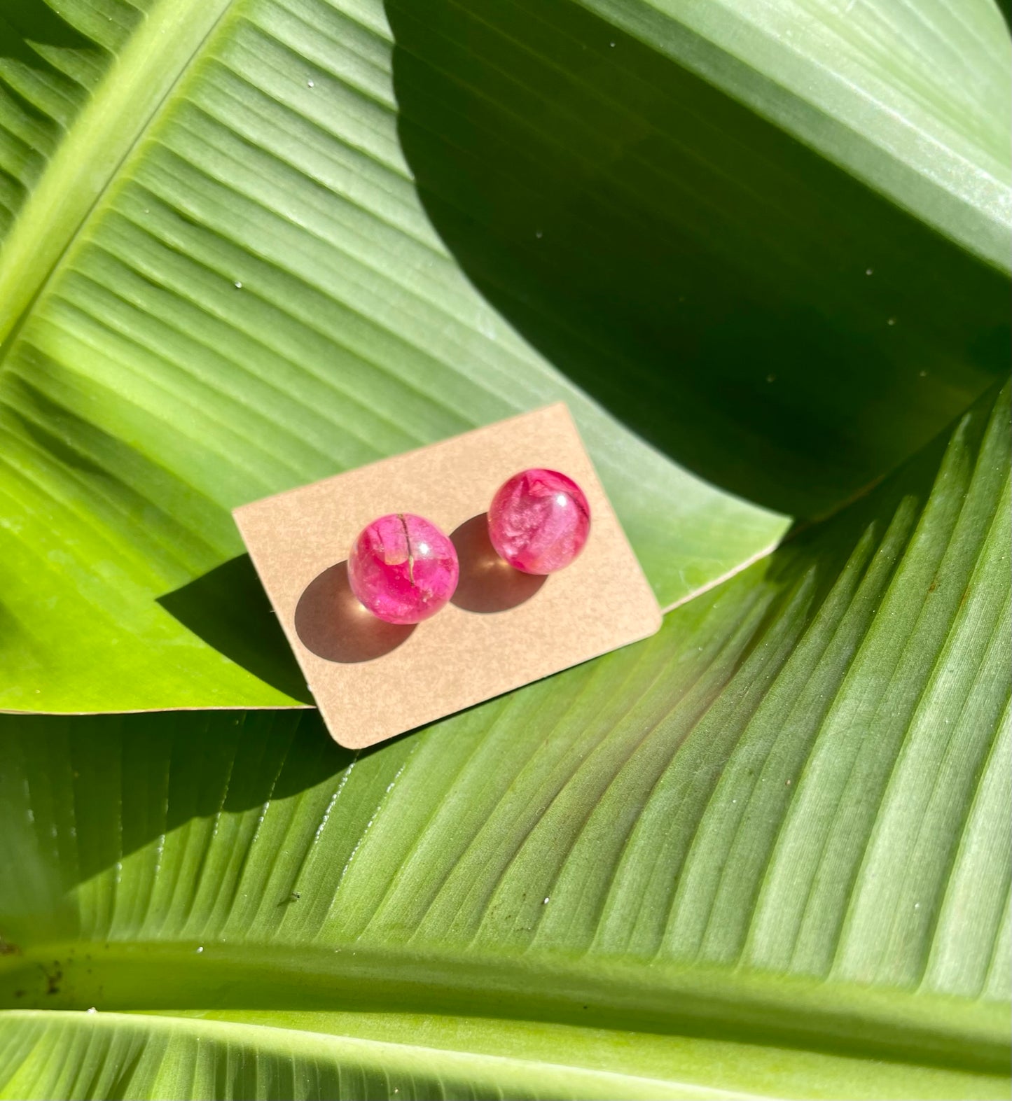 Bougainvillea Knob Earrings