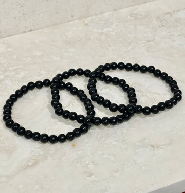 Obsidian 6mm Stone Stacked Bracelet Set