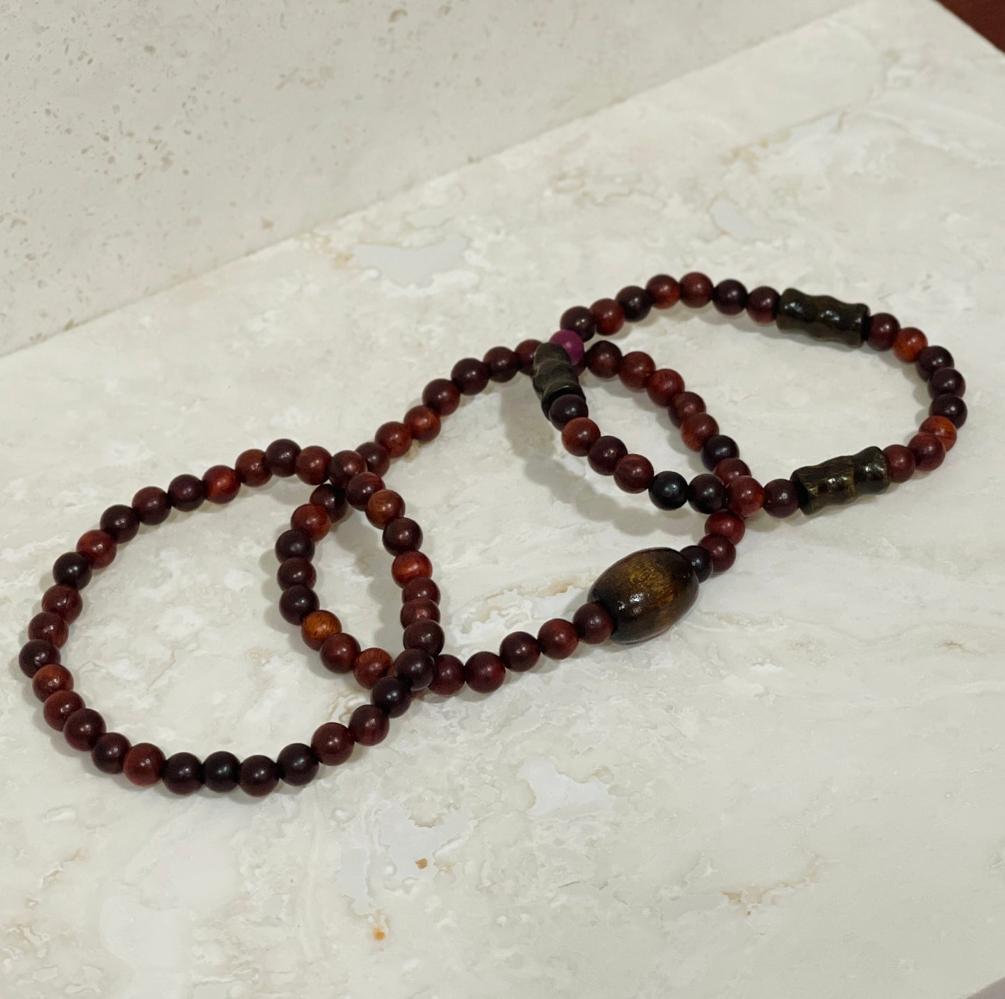 Natural Sandalwood Bead Bracelet