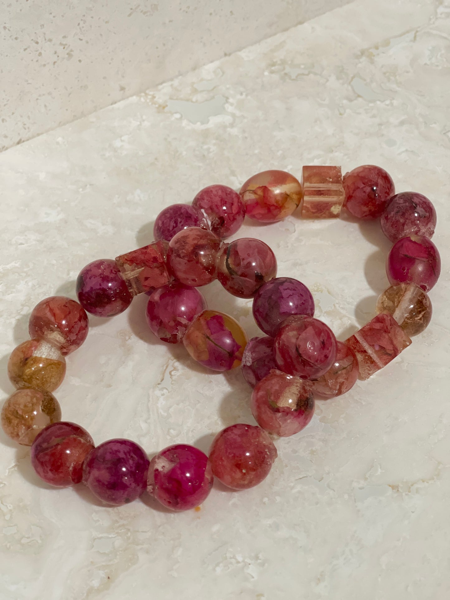 Bougainvillea Stone Bracelet