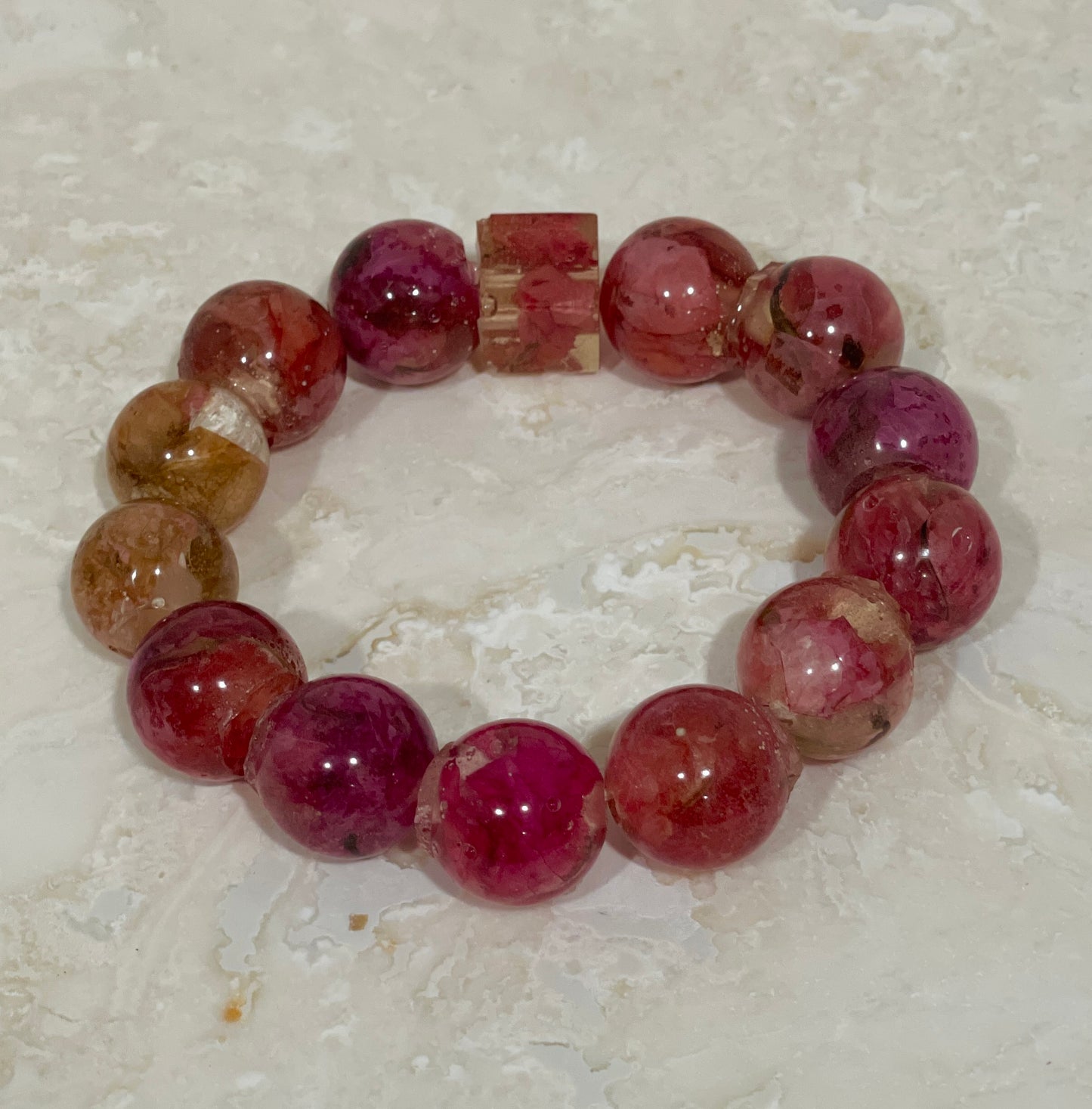 Bougainvillea Stone Bracelet