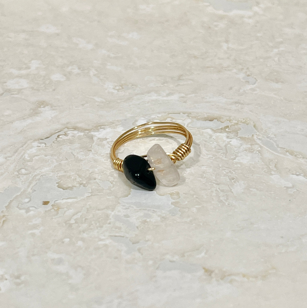 Natural Chip Stone Rings