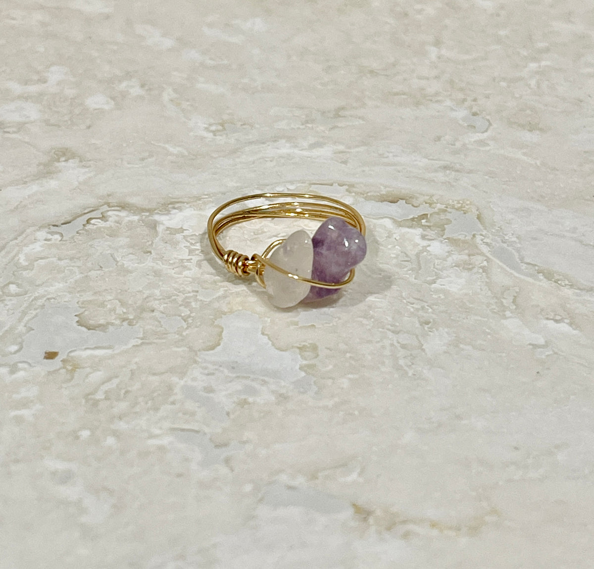 Natural Chip Stone Rings