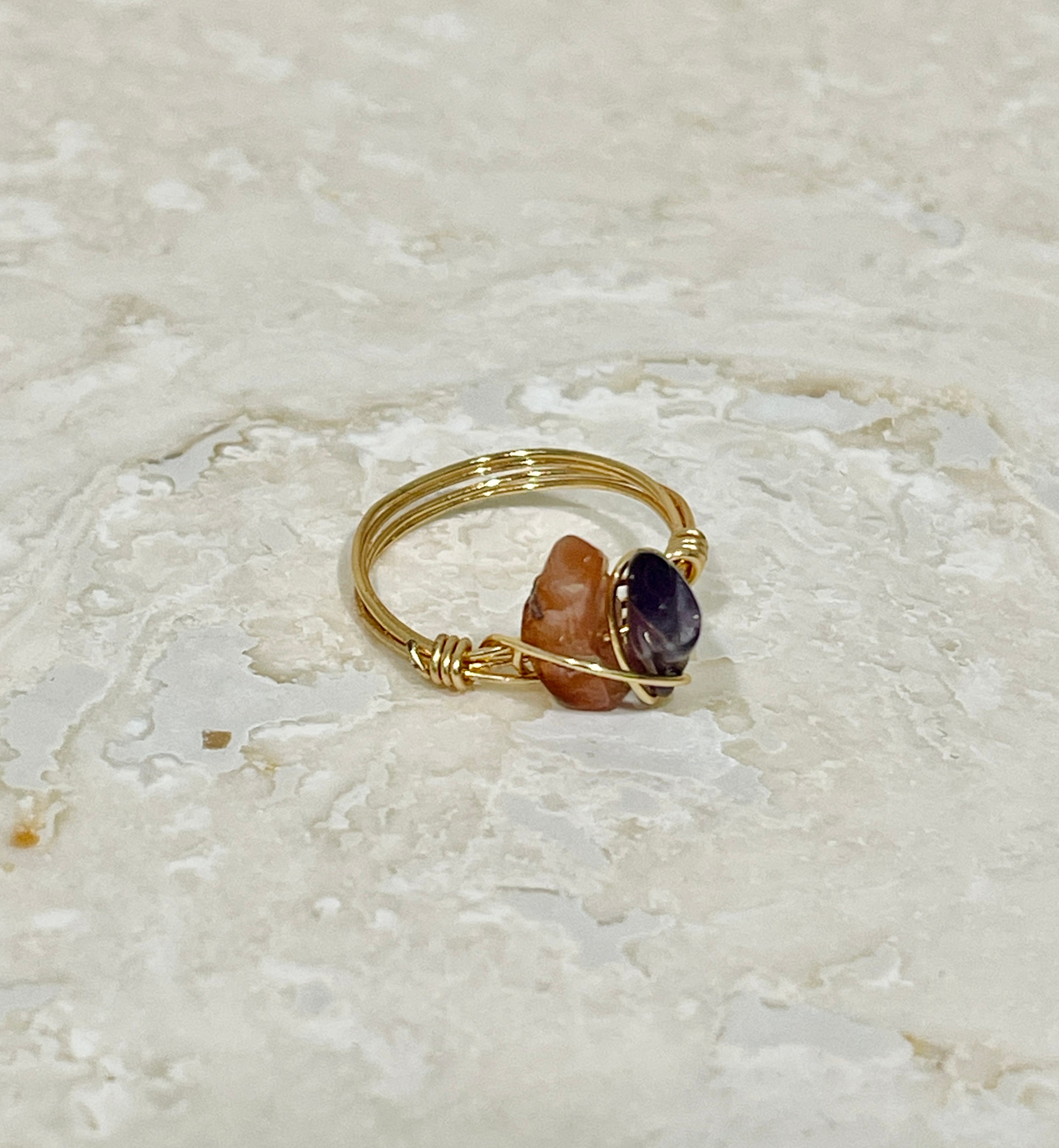 Natural Chip Stone Rings
