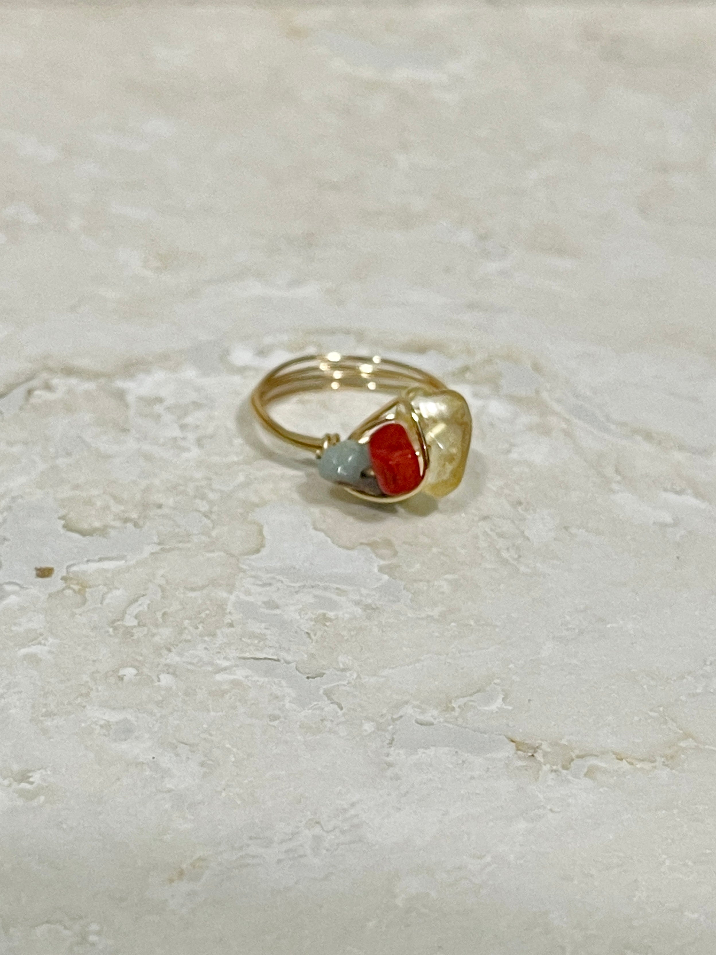 Natural Chip Stone Rings