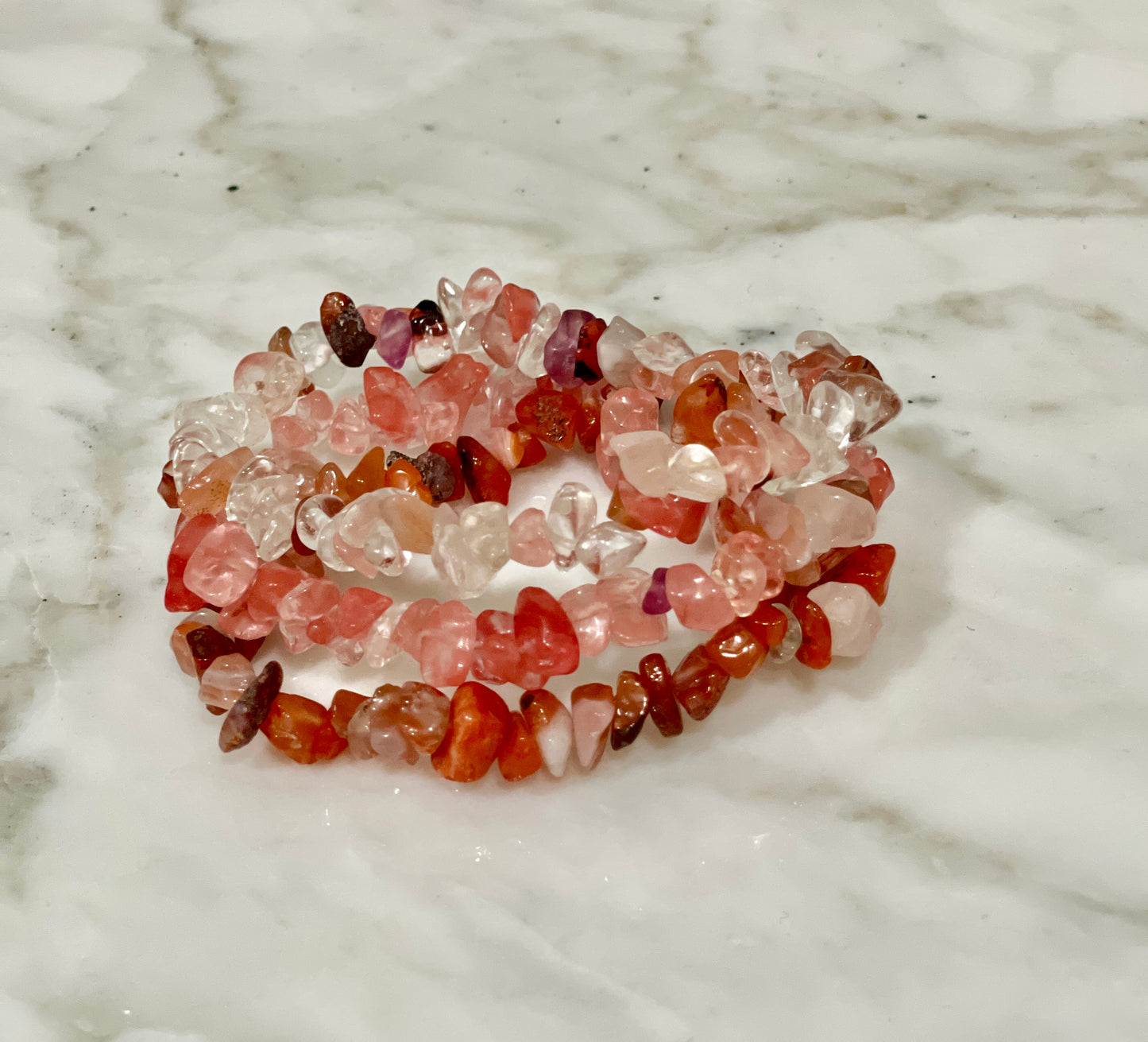 Natural Chip Pink Stone Bracelet