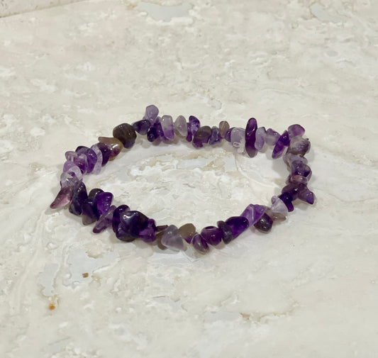 Natural Chip Purple Stone Bracelet