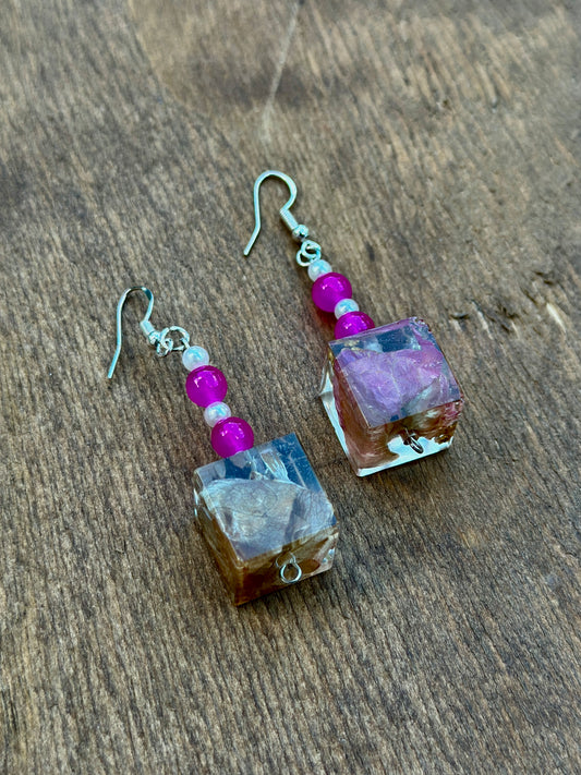 Bougainvillea-Inspired Drop Earrings