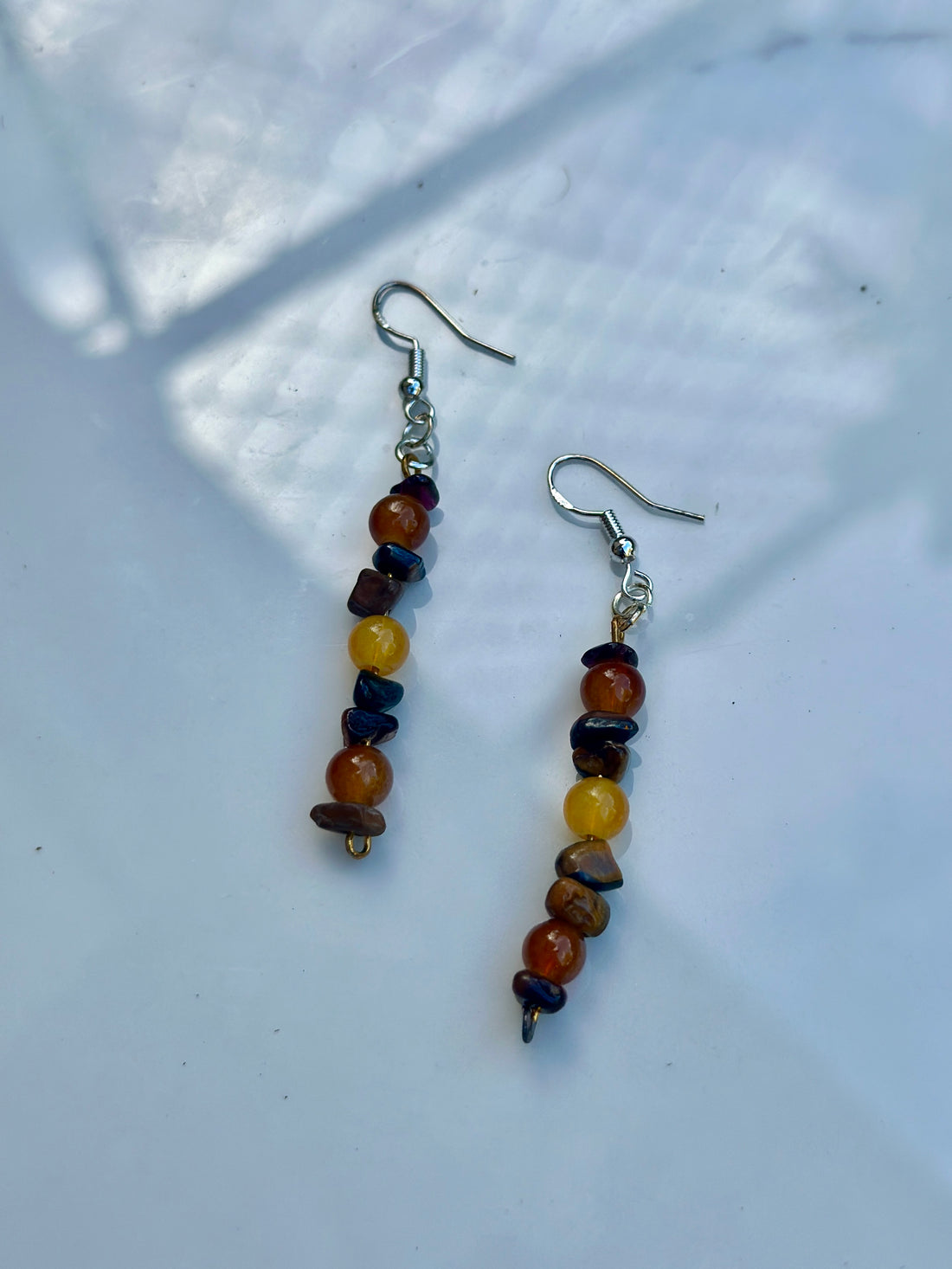 Natural Chip Stone - Drop Earring