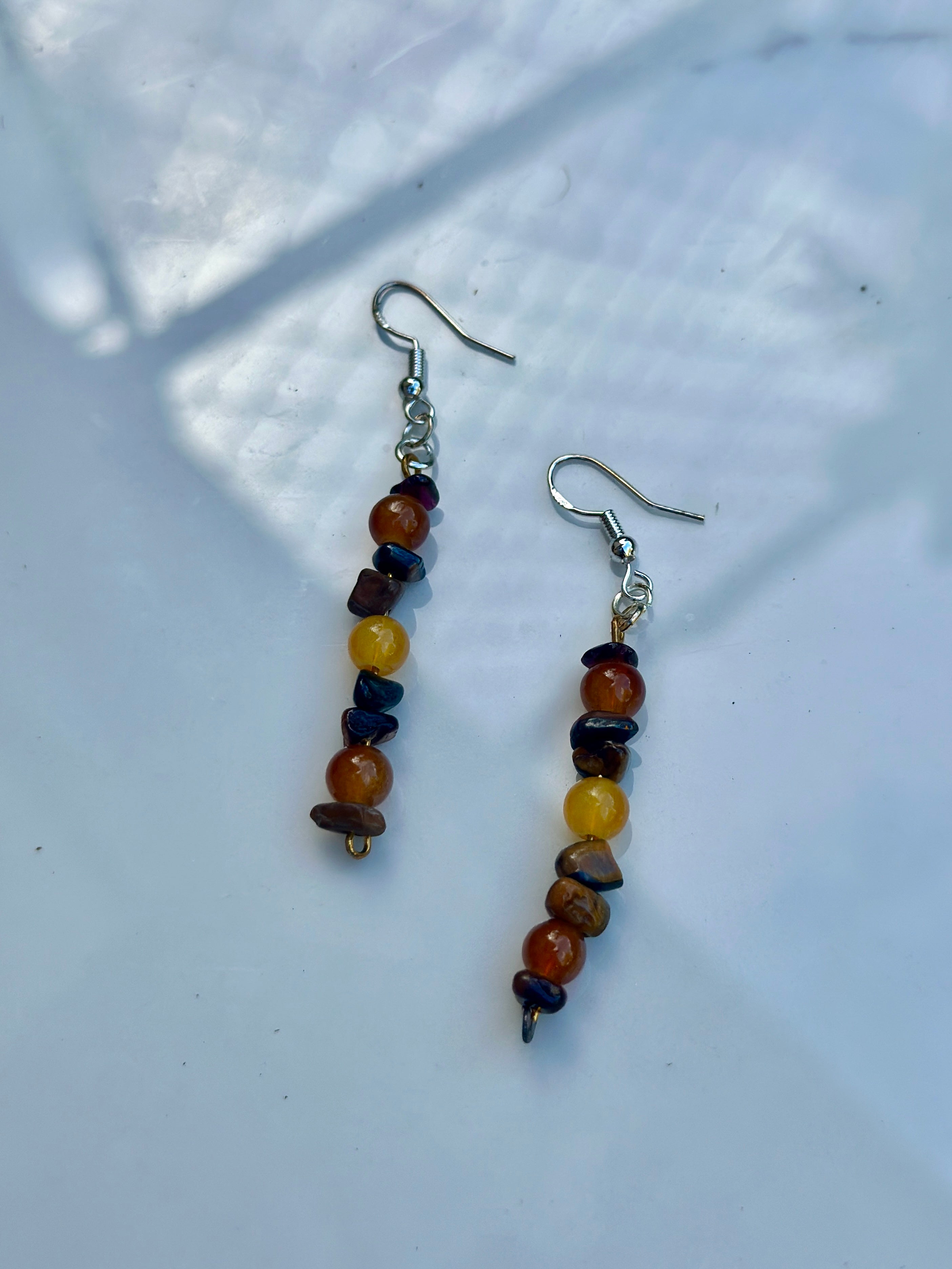 Natural Chip Stone - Drop Earring