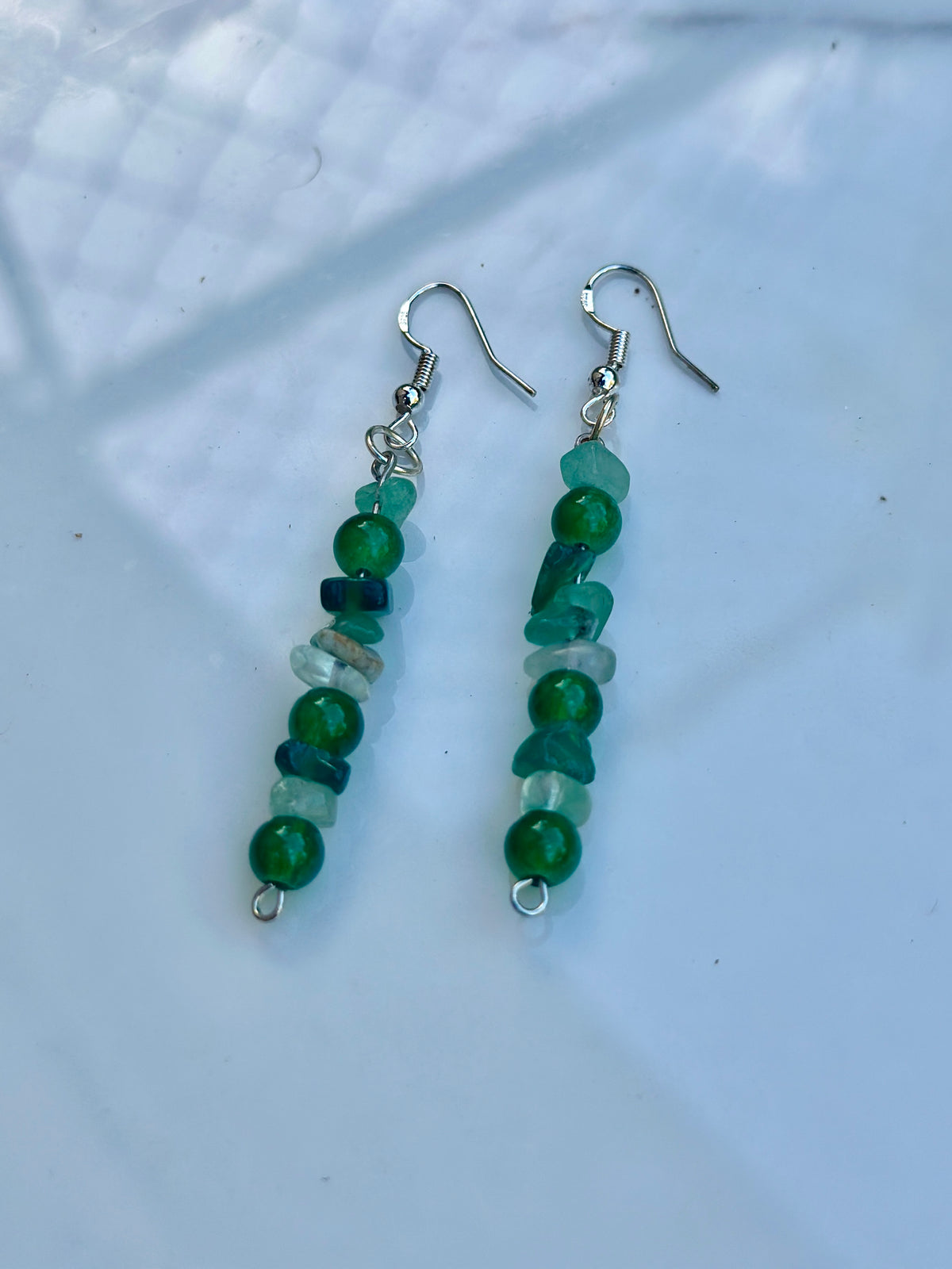 Natural Chip Stone - Drop Earring