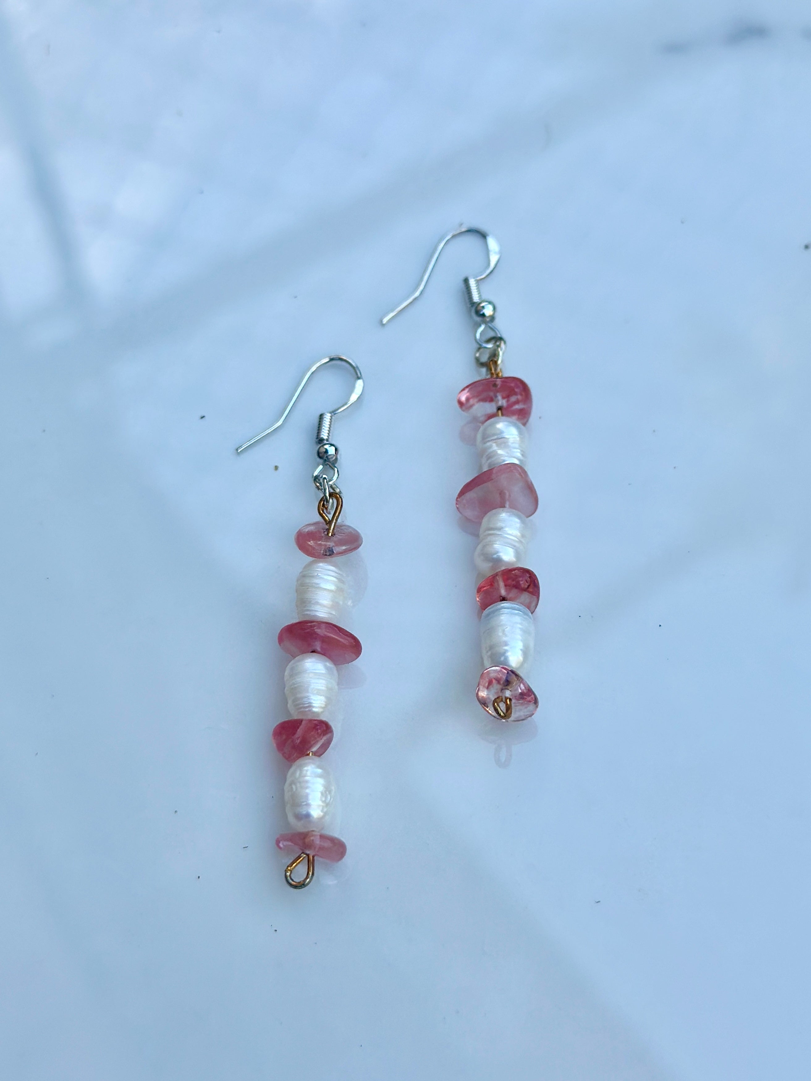 Natural Chip Stone - Drop Earring